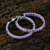 Scarlett Trendy Stud Earrings Online with Amethyst Stones